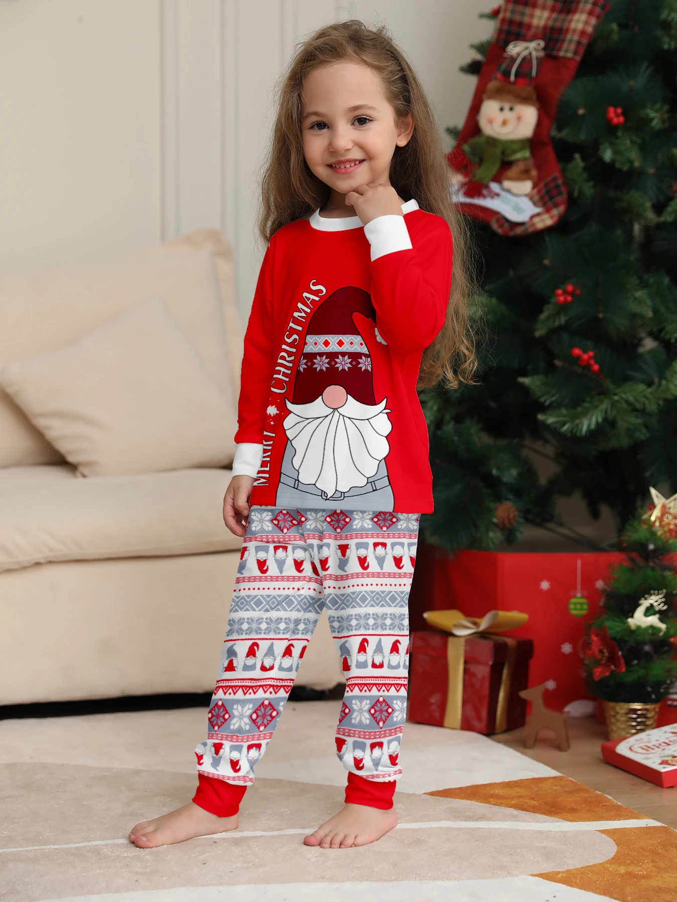 Xmas Family Matching Pajamas New Arrivals 2025 Santa Merry Christmas Print Adult Kids Pjs Top+Pants Baby Jumpsuit Dog Clothes