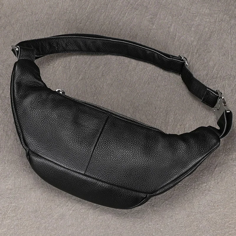 Big Waist Bag Mens Leather Belt Pounch Anti-theft Pack Fanny Bum Pouch Chest For Male leather