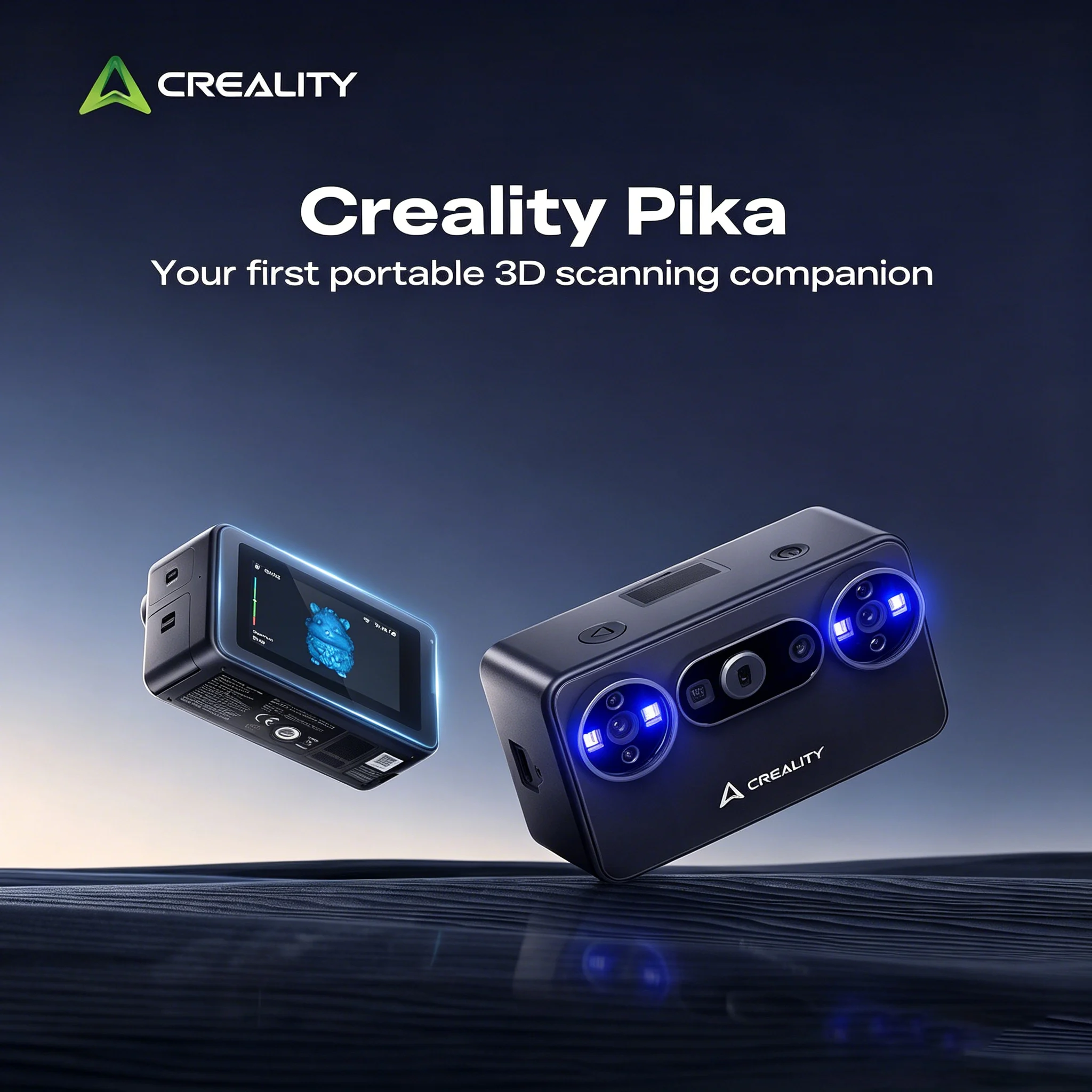 Creality PIKA 3D Scanner 7 Blue Laser Lines/NIR Light 0.03mm Precision Wifi 6 Built-in 8-core 2.0GHz Processor Mini 3D Scanner