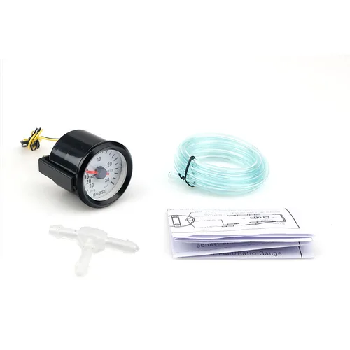 Imagen 2 del producto Medidor de presión de vacío para coche, medidor de Turbo Boost de barra de 2 "", 52mm, 1 ~ 2 Bar / -30 ~ 30 PSI, luz azul, llanta negra, 12V
