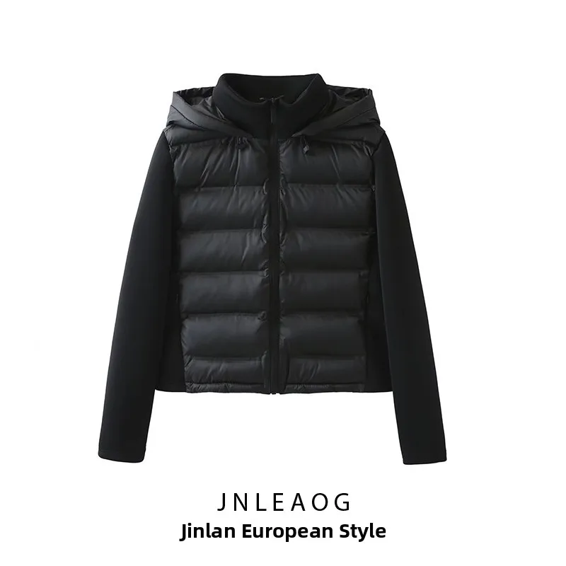 JNLEAOG Spring New Women's Faion Design Warm Cotton Coat Long Sve Outerwear Sli Polyester Fabric Ladies Jaet