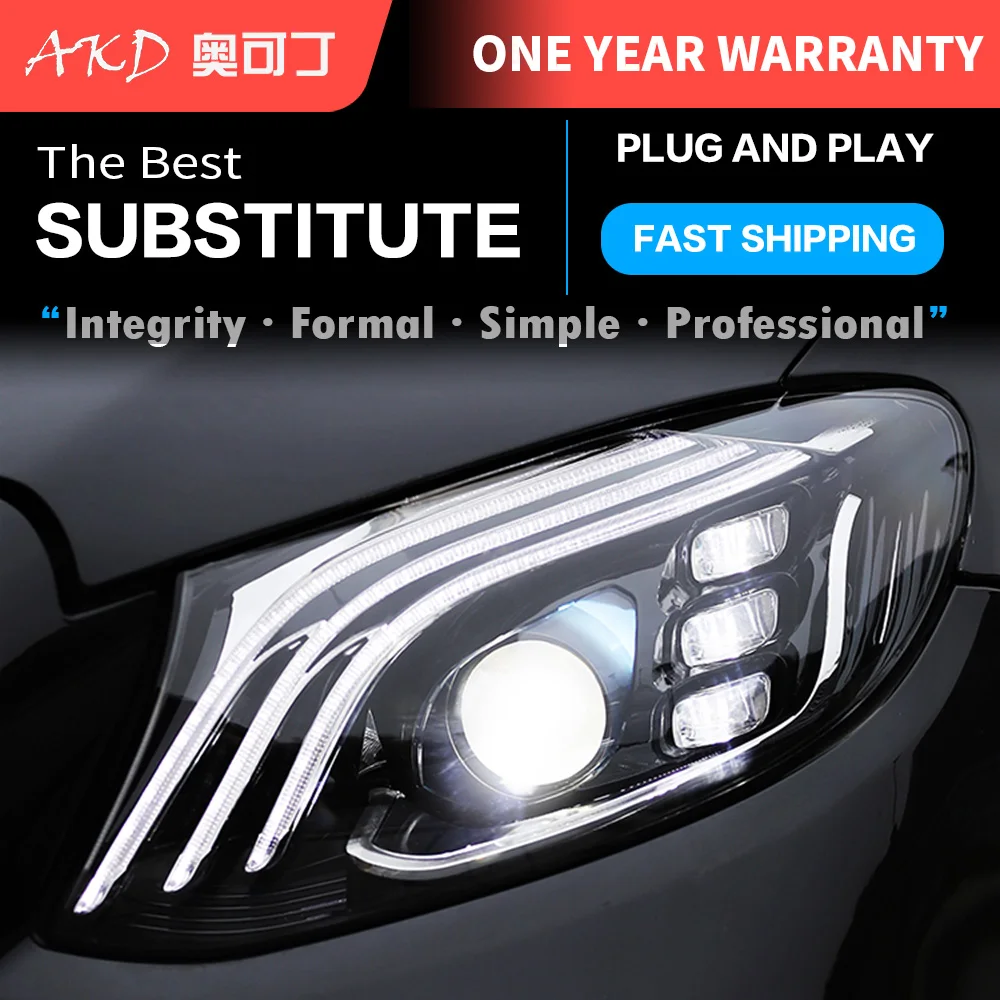 2 PCS Car Lights automotive Parts For Benz W213 E200 E260 E300 2016-2020 Head lamps LED Headlight LED Dual Projector Goods