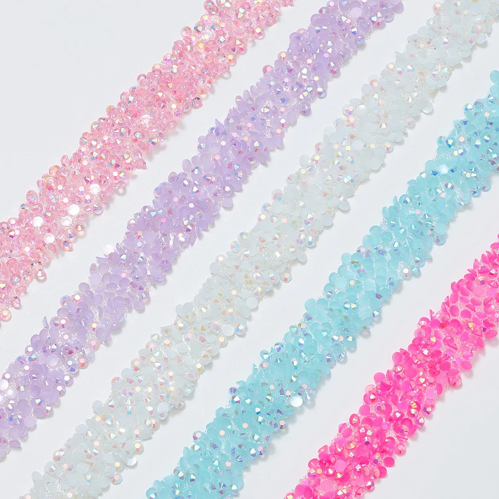 1Yard Self Adhesive Crystal Rhinestone Sticker Diamond Ribbon DIY Sticker Rhinestones Arts Crafts Car Phone Decoration