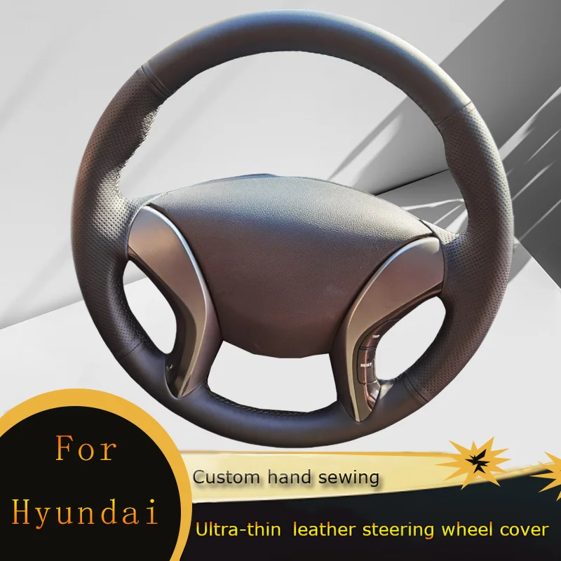 

DIY Car Steering Wheel Cover Non Slip Perforated Leather For Hyundai Elantra 2011-2016 Avante i30 2012-2016 Car Accessories