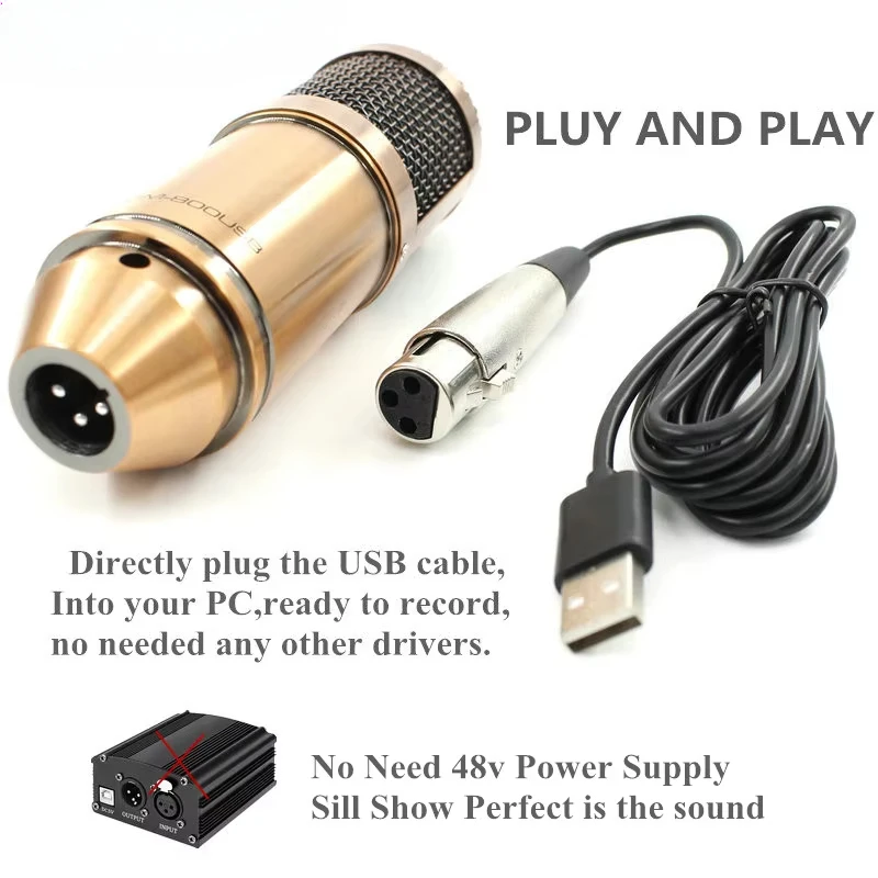 USB مكثف ميكروفون bm-800 أطقم المهنية قلبي بودكاست ستوديو ميكروفون جهاز كمبيوتر شخصي هيئة التصنيع العسكري للألعاب يوتيوب تسجيل