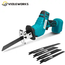 4000r/min 18V Electric Cordless Reciprocating Saw Without Battery 4 Blades Metal Wood Cutting Tool for Makita 18V Battery