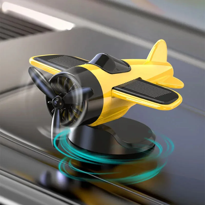 

Car Dashboard Solar Airplane Ornament - 360 ° Rotating Auto Spin, Car Interior Decor