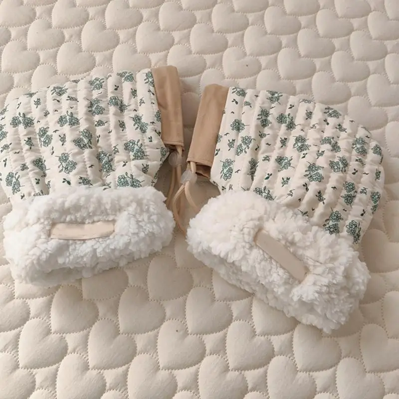 R66D детские перчатки для самоката, хлопковые муфты для рук, перчатки с принтом, детские варежки для балансировки велосипеда,