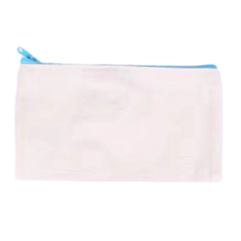 10Pcs Blank Canvas Zipper Pouch Makeup Bags/Small Pencil Pouch Multi-Purpose Travel Bags With Color Zipper For DIY Craft