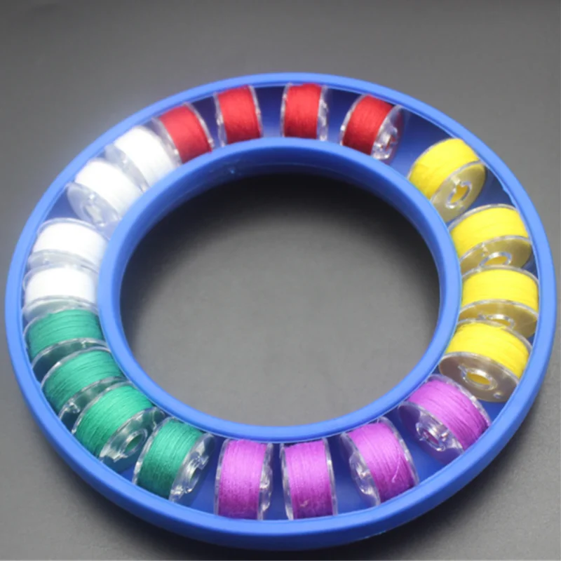 DIY Portable Bobbin Holder Sewing Needles Saver Plastic Bobbin Storage Box Rubber Ring Sewing Tools Handicraft