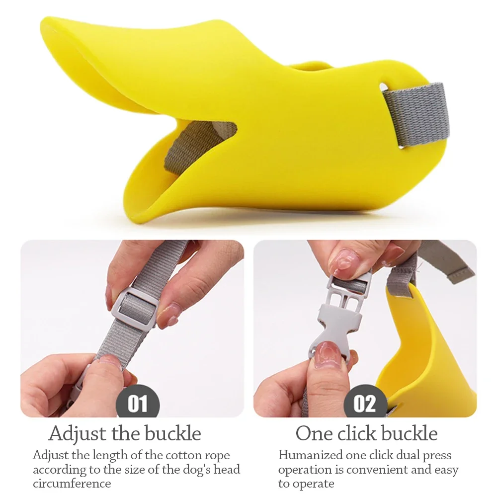 Adjustable Cute Duck Dog Mask TPR Anti Bite Dog Mouth Muzzle Stop Barking Pet Mouth Cover Small Large Dog - view 5