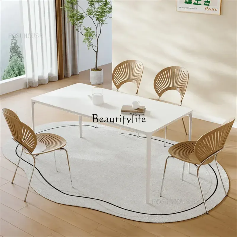 

Minimalist Cream Style Slate Dining Tables for Dining Room Furniture Small Apartment Modern Household