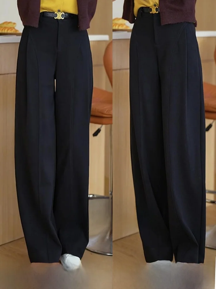 

Женские прямые брюки Bla Thiened Harlan с широкими штанинами, высокой талией, однотонные, в корейском стиле, для повседневной носки