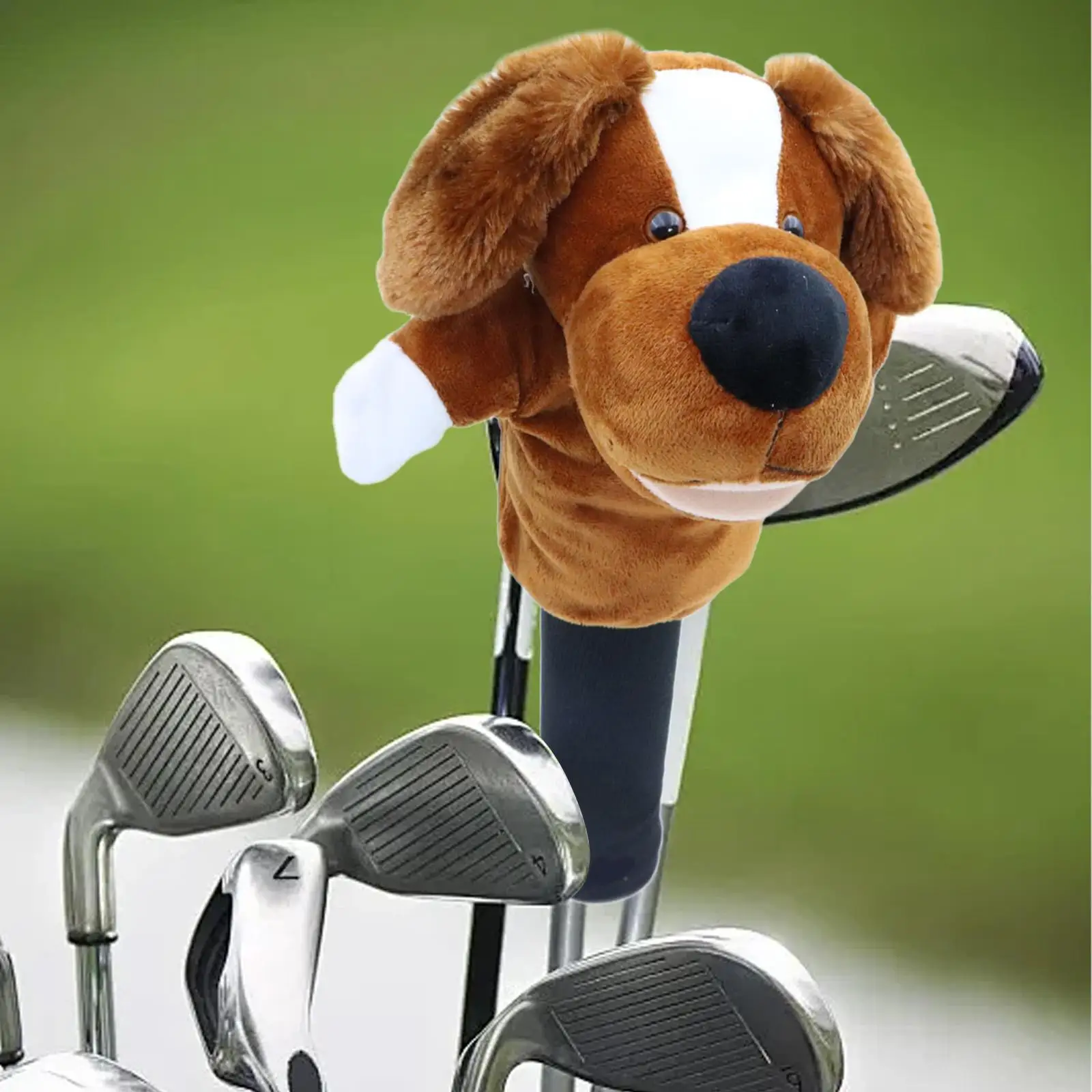 

Soft Cartoon Dog Golf Club Cover Animal Fairway Wood Headcover Plush Wrap Cover for Golf Protection on Course or Travel