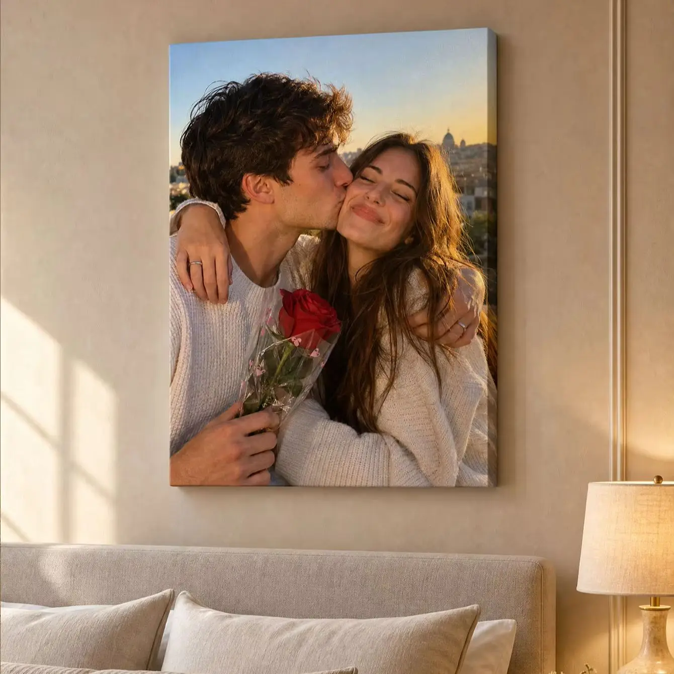 Custom Photo Canvas Print, Personalized Unframed Wall Art for Couples, Poster for Bridal Room Decor & Wedding‑day Keepsake Gift
