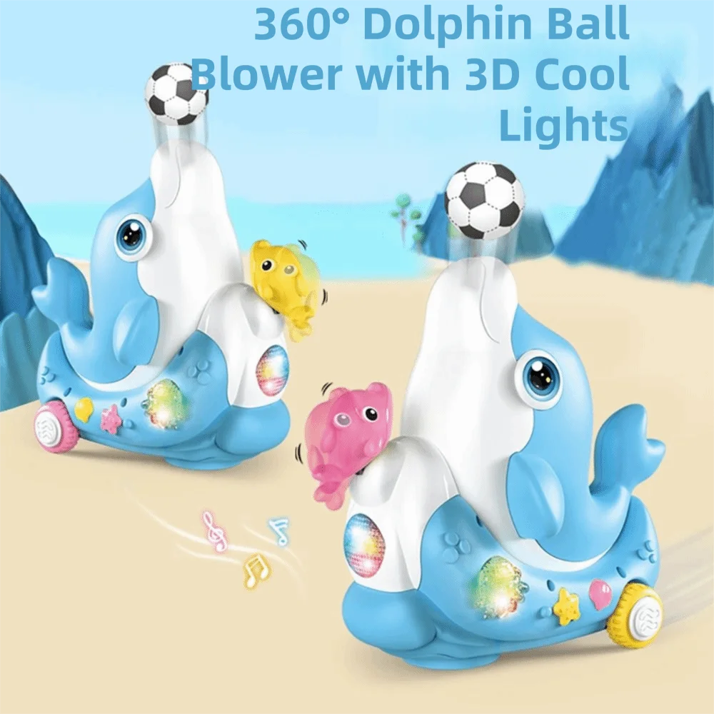 

LED Light Electric Dolphin Musical Walking Dolphin Electric Blowing Ball Levitation Blow Ball Electronic Pet