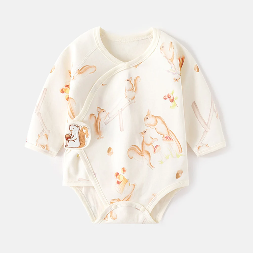 Long Sleeve Baby Bodysuit Cotton Cute Floral Animal Print Baby Girl Autumn Clothes Newborn Boy Romper