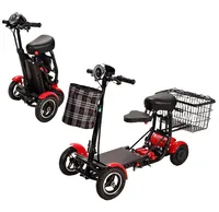 foldable four wheels dual motor mini 2 seater 10 inch folding mobility electric scooter for disabled adults bike 4 wheels