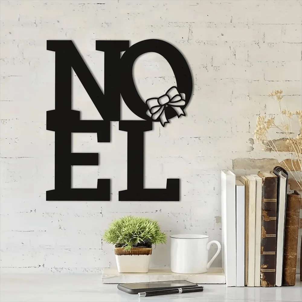 

Metal Christmas Wall Art Stacked Word Sign Holiday Home Decor