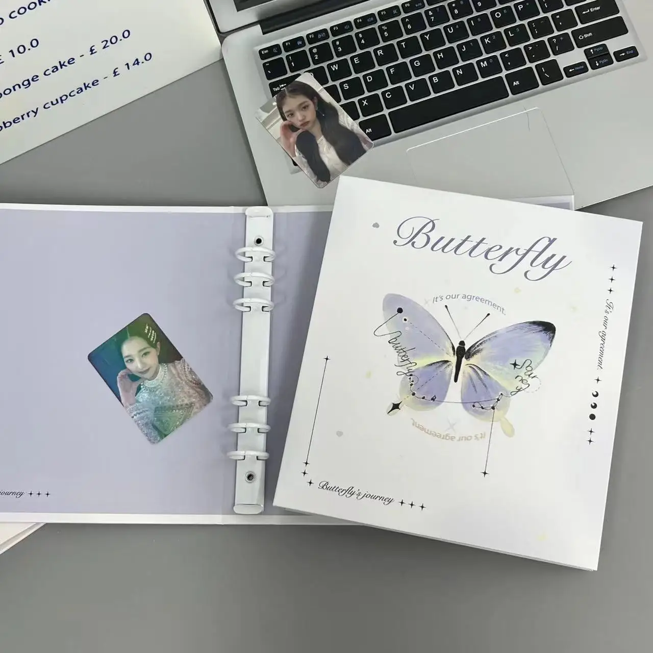 Original Design Kawaii Butterfly A5 Binder Photocard Hardcove Collect Book Cover Kpop Idol Photo Card Holder loose leaf Album