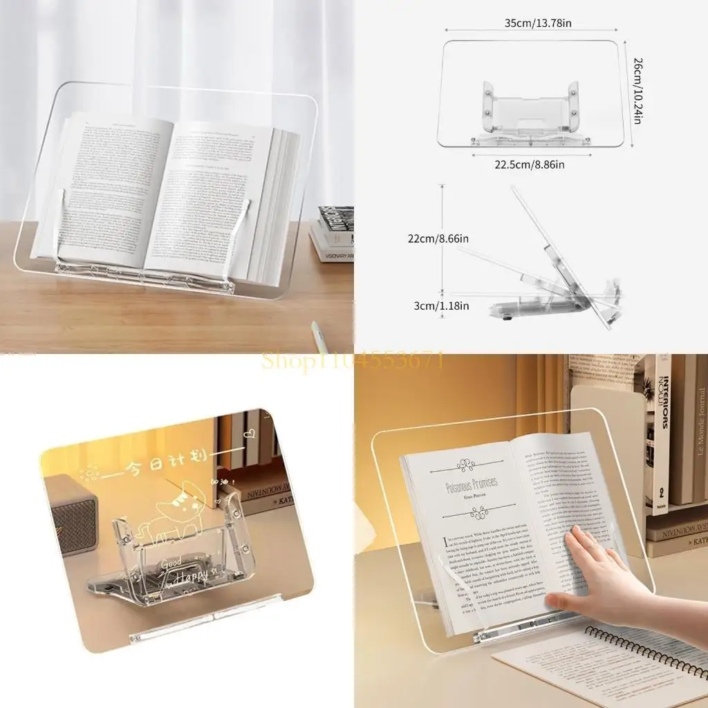 

Best Seller Transparent Reading Stand Laptop Stand Book Holder Clear Acrylic Student Bookshelf Tablet Recipe Notebook Bracket