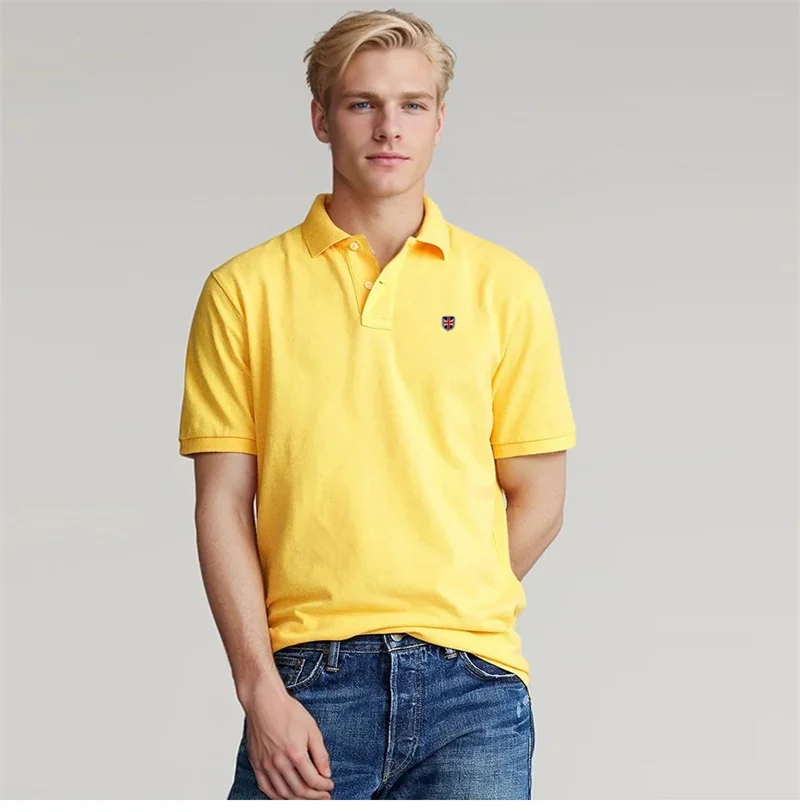 High Quality 100% Cotton Summer New Mens Polos Shirts Short Sleeve Casual Lapel Sports-Tees Fashion Polos Homme Male Slim Tops