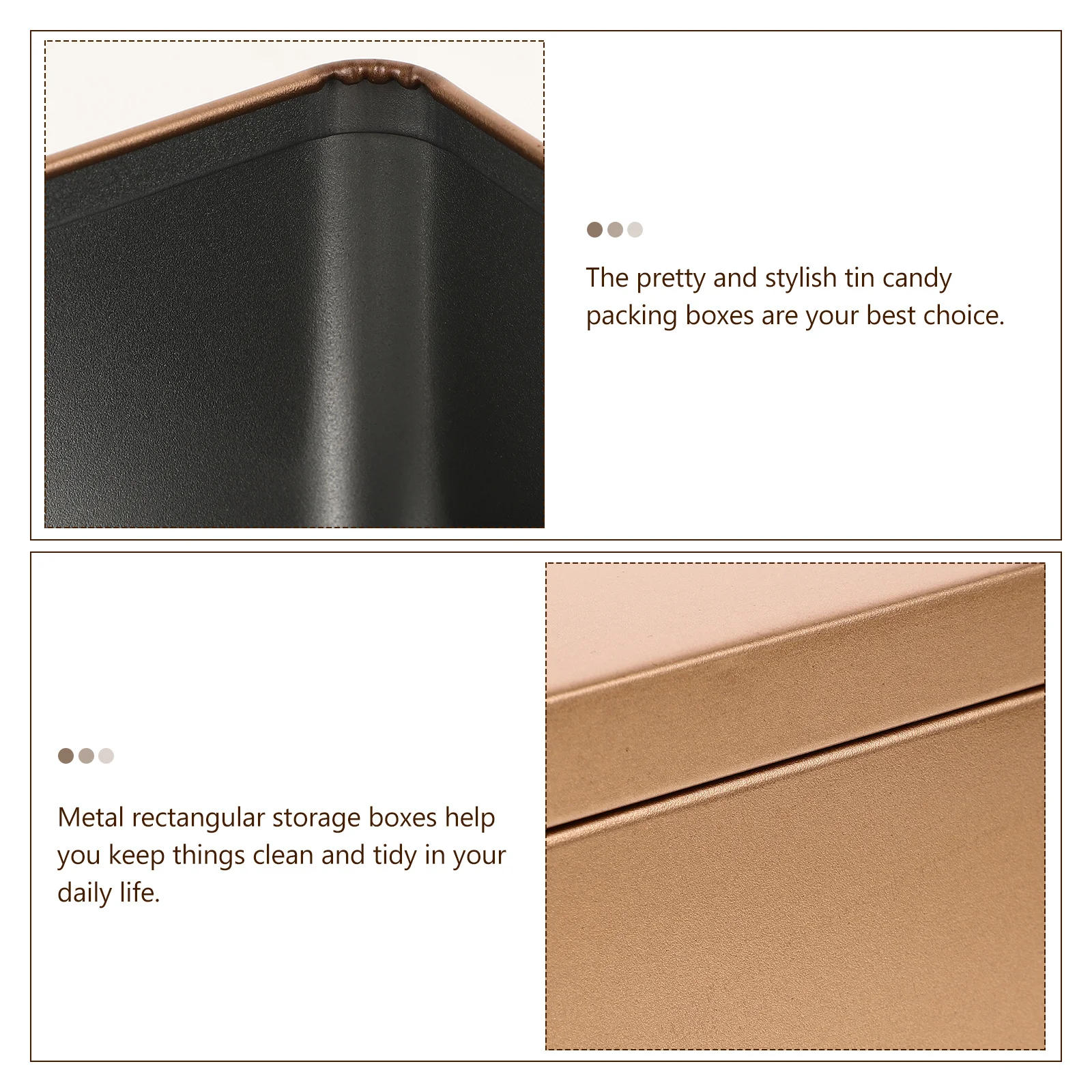 

4Pcs Rectangular Tin Candy Boxes Metal Storage Containers Portable Biscuit Cookie Gift Packaging Tins Cookie Box