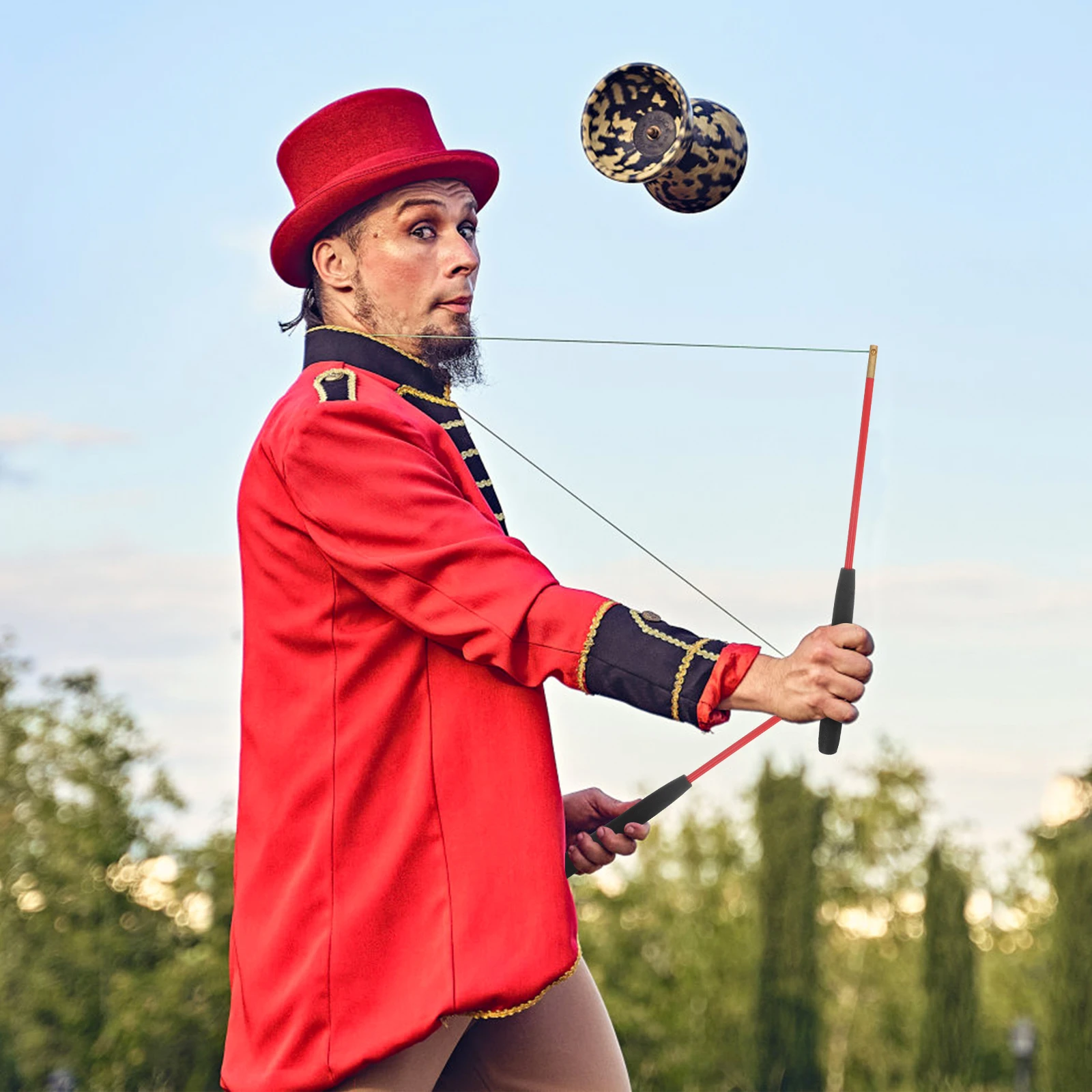 

1 пара противоскользящих ручек Diabolo Stick, однотонная, легкая, прочная конструкция с отверстиями для тренировок по навыкам, для использования на открытом воздухе и в помещении