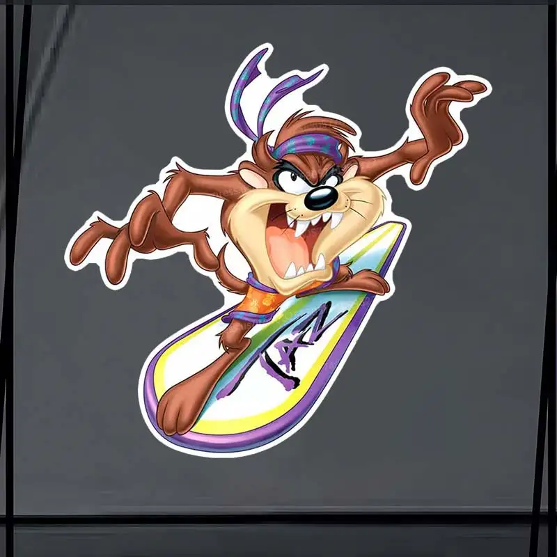 

Funny Tasmanian Devil Car Stickers Vinyl Surf Decal Waterproof Rear Window Camper Bumper Truck Laptop Decoration SH564