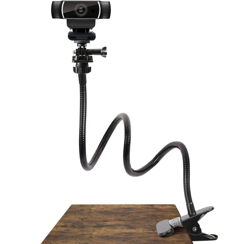 Intelligenter Kamerahalter, Webcam-Ständer, flexible Tischklemme, Schwanenhalsständer für Webcam, Action-Kamera, Smart-Kamera und andere Geräte mit 1/4-Zoll-Gewinde