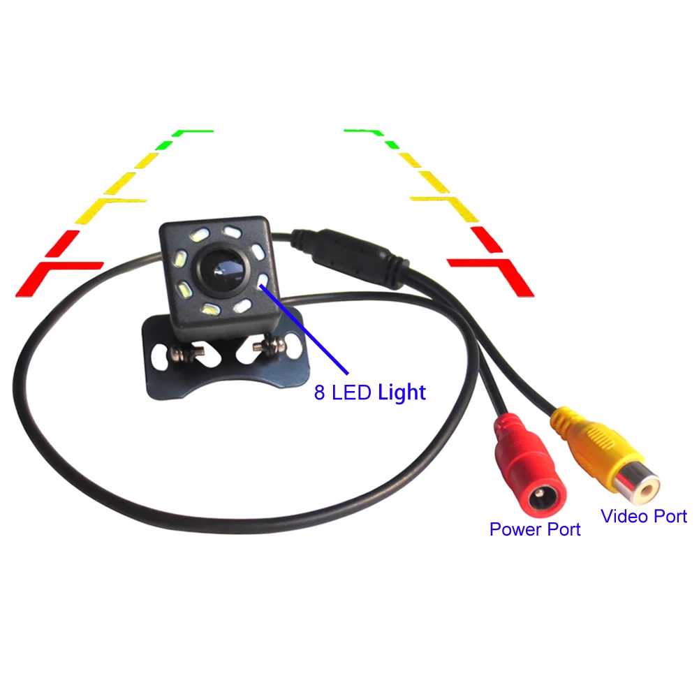 

12V Universal Waterproof 8 Led Night Vision RearView Reversing Parking Asistant Backup Camera with Color Image