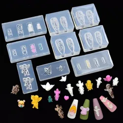 SNASAN 3D Angel Series Mold Nail Art Decorations Tiny Beads Silicone Mould DIY UV Epoxy Resin Earrings Silicone Mold