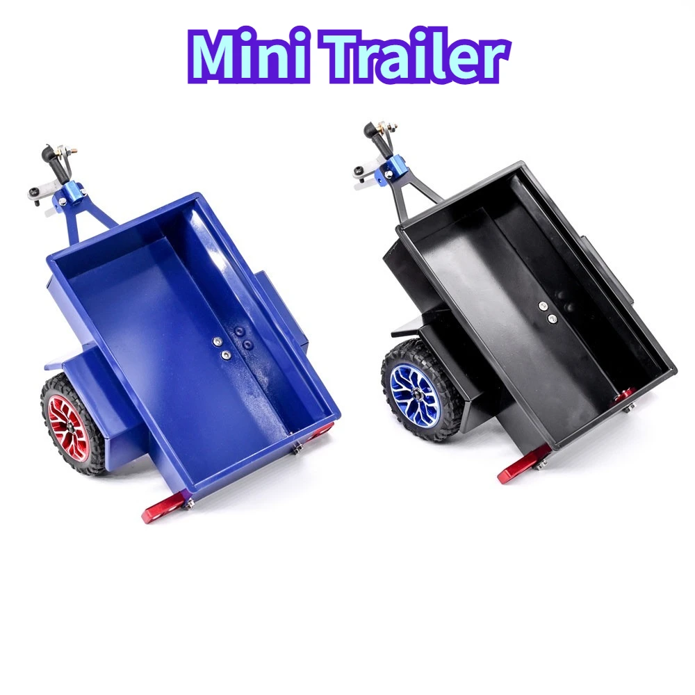 Mini Simulation Trailer For 1/24 Axial SCX24 RC Crawler Car Metal Utility Trailer Upgrade Accessory Replacement Spare Parts
