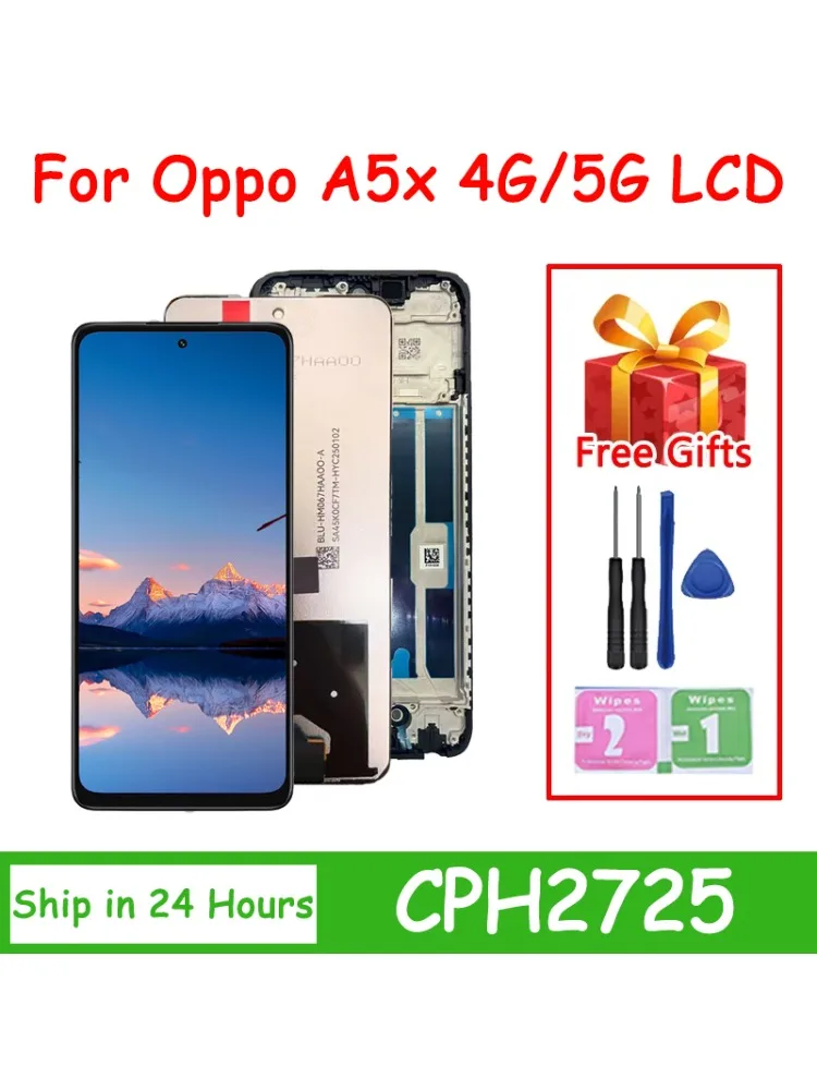 Ekran wyświetlacza A5X do Oppo A5X 4G LCD CPH2711, wyświetlacz dotykowy z digitizerem, zamiennik LCD do OPPO A5x 5G — zdjęcie produktu 7