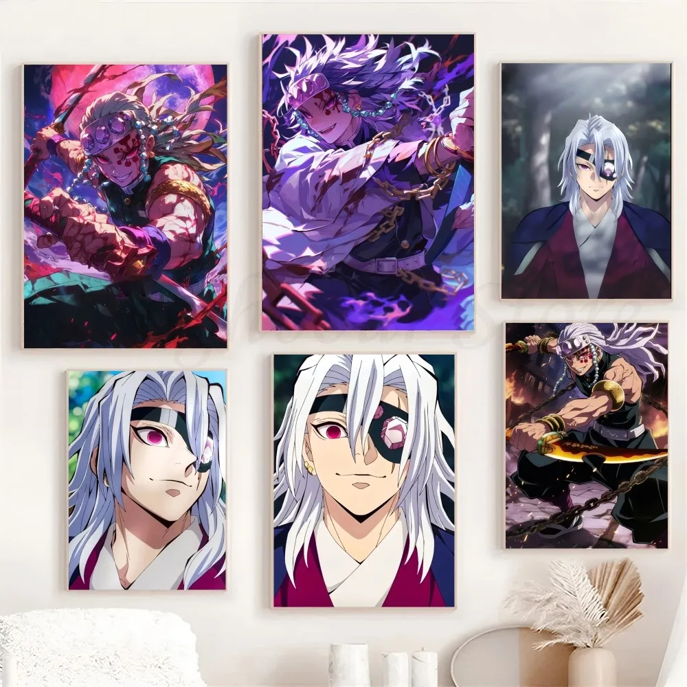 1pc Uzui Tengen Anime Demon Slayer Poster Poster Art Print Bar Living Room Furniture Decor