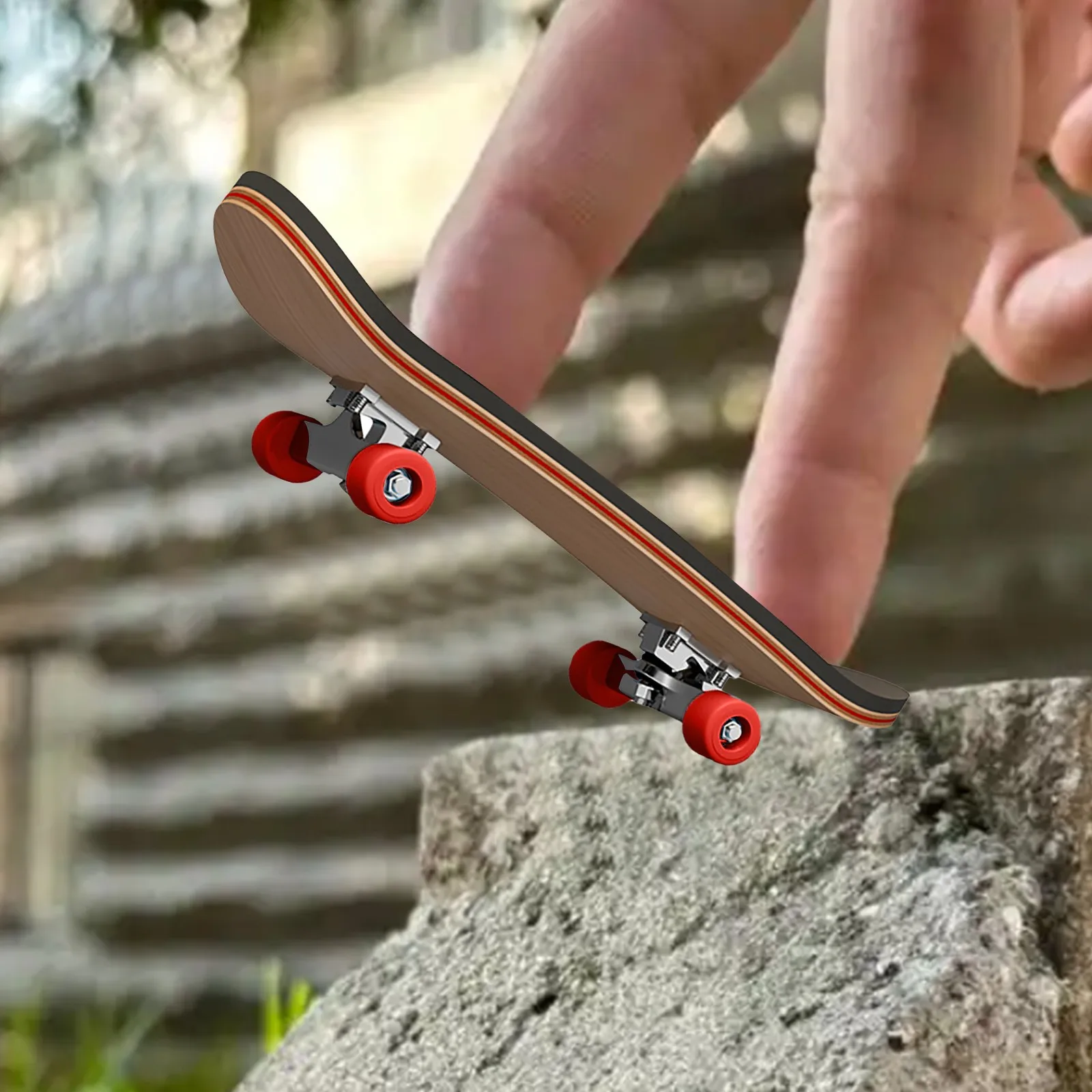 Holz Finger Skateboard Park Mini Finger Skateboard Spielzeug Skateboard Fingerbretter mit Mini Schrauben Fahrer Fingertip Brain Teaser