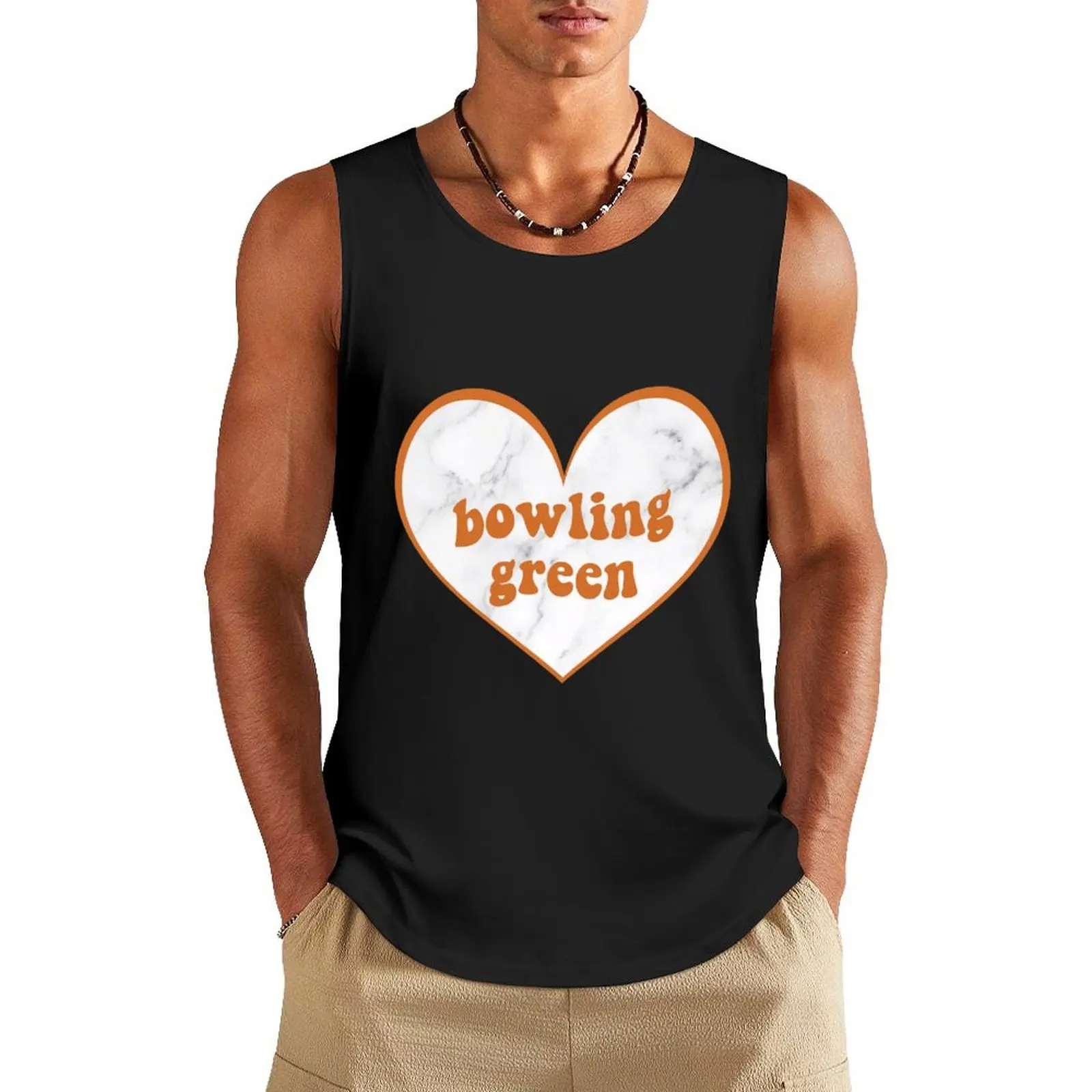 

Bowling Green Heart Tank Top Sleeveless top gym shirt man Men's tops Men's clothes