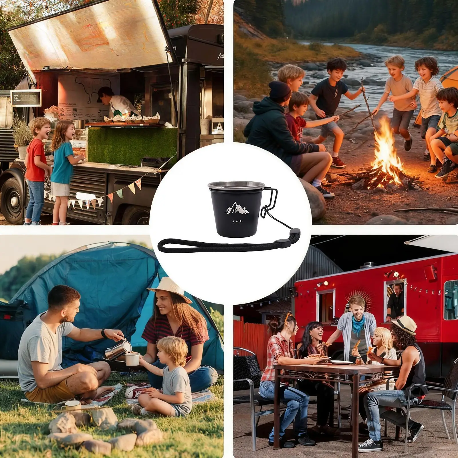 Mini tazas de café de acero inoxidable, tazas portátiles a prueba de herrumbre, taza de café de acero inoxidable para niños y adultos, Camping familiar
