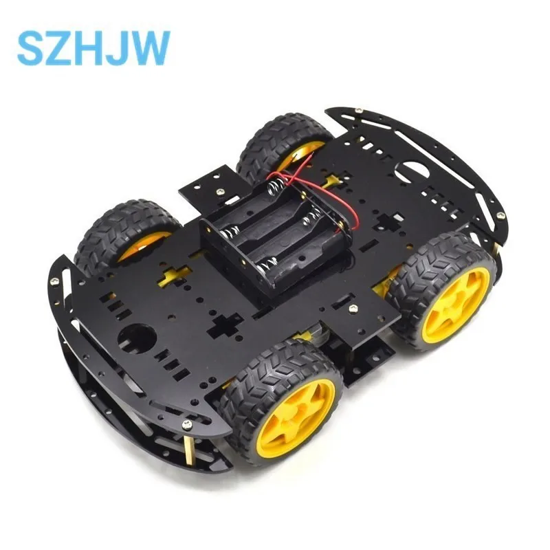 Motor Smart Robot Car Chassis Electronic Manufacture DIY Kit Speed Encoder Battery Box 4WD 4 Wheel Drive Car