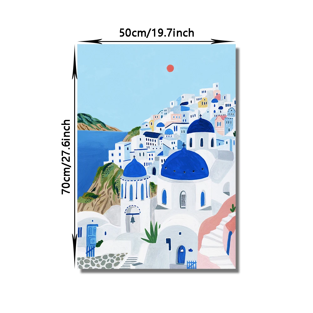 سانتوريني لشبونة قماش جدار الفن طباعة ملصق بحيرة كومو سنترال بارك اللوحة الزخرفية السفر جدارية ديكور المنزل هدية غير المؤطرة