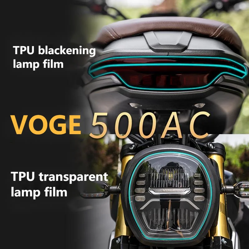 Motorcycle Instrument Film Tpu Headlamp Blackened Tail Lamp Transparent for LONCIN VOGE 500ac