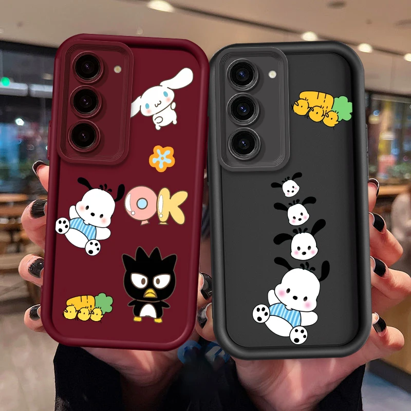 Sanrio Cute Pacha Dog Cartoon For Samsung Note 20 S24 S23 S22 S21 S20 Ultra Plus FE A25 A23 A22 A15 A31 5G Eye Ladder Funda