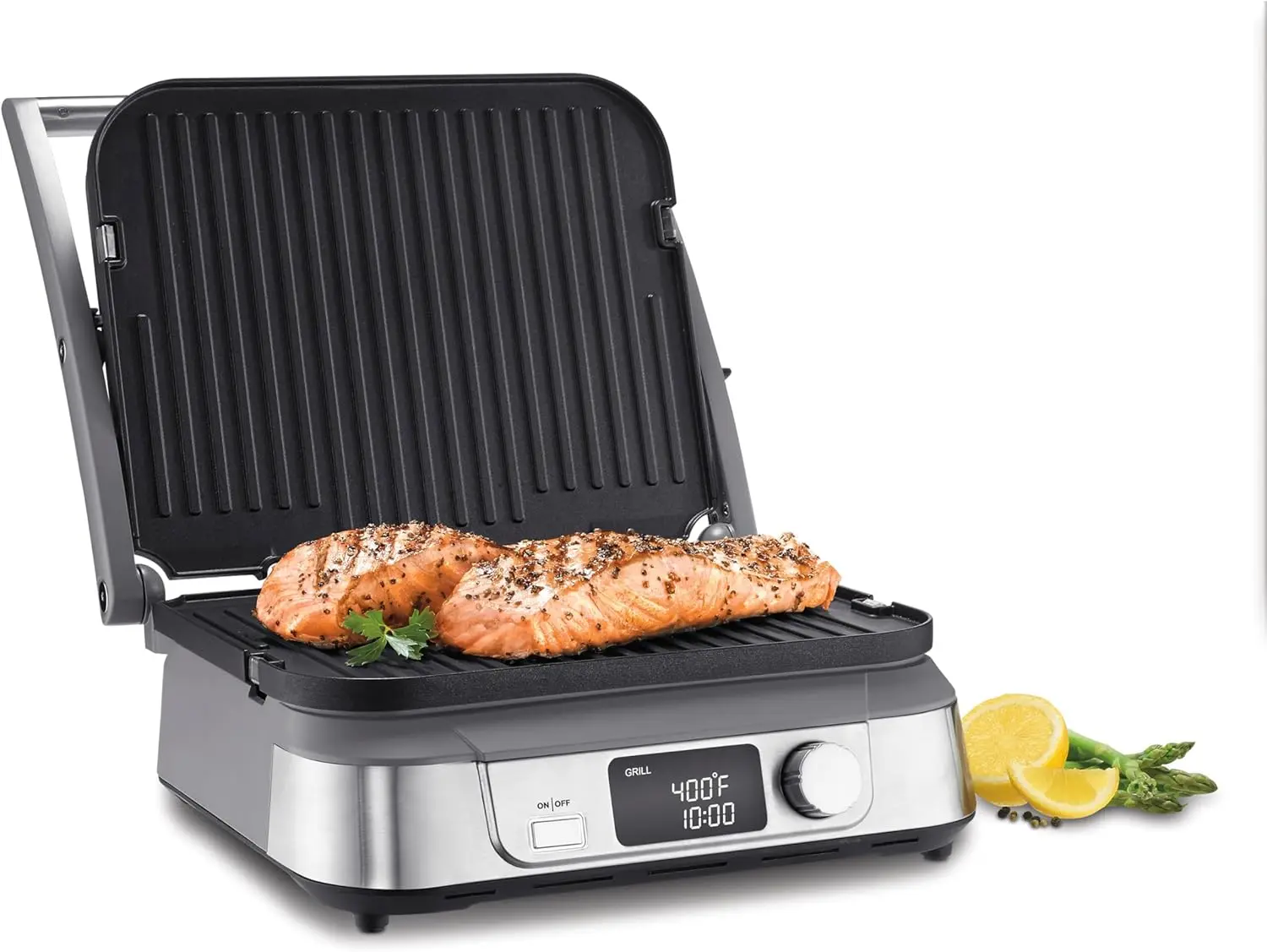 

Electric Griddler FIVE Countertop Grill, Enjoy 5-in-1 Functions Including Panini Press, LCD Display, Wide Temperature Range