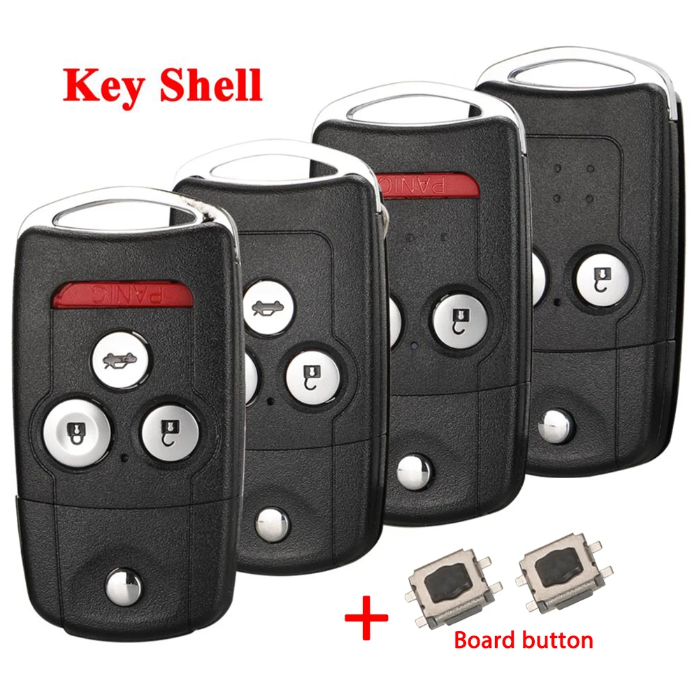 

jingyuqin Car Remote Key Shell Case 2/3/4 Buttons For Honda Accord CR-V HR-V Fit City Jazz Odyssey Shuttle Civic fob Replacement