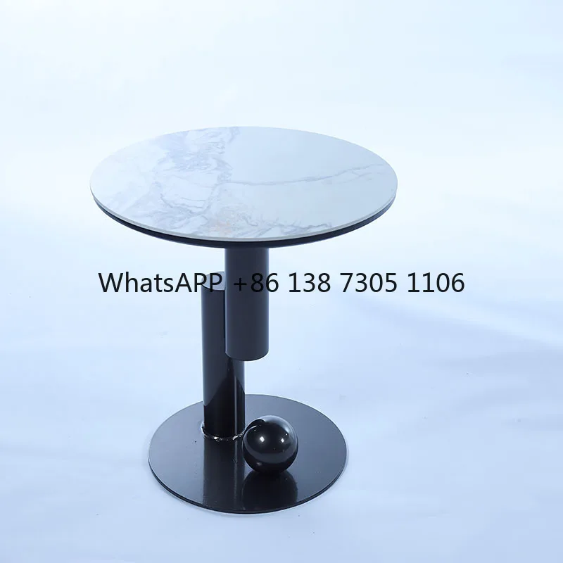 

Round luxury stone sofa edge few light luxury modern simple microcrystalline stone corner few coffee table Italian minimalist