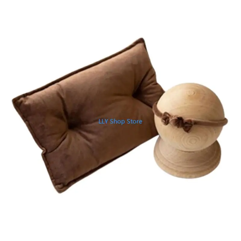 

T8UD Soft Baby Pose Pillow & Headdress for Photography Newborn Photo Backdrop