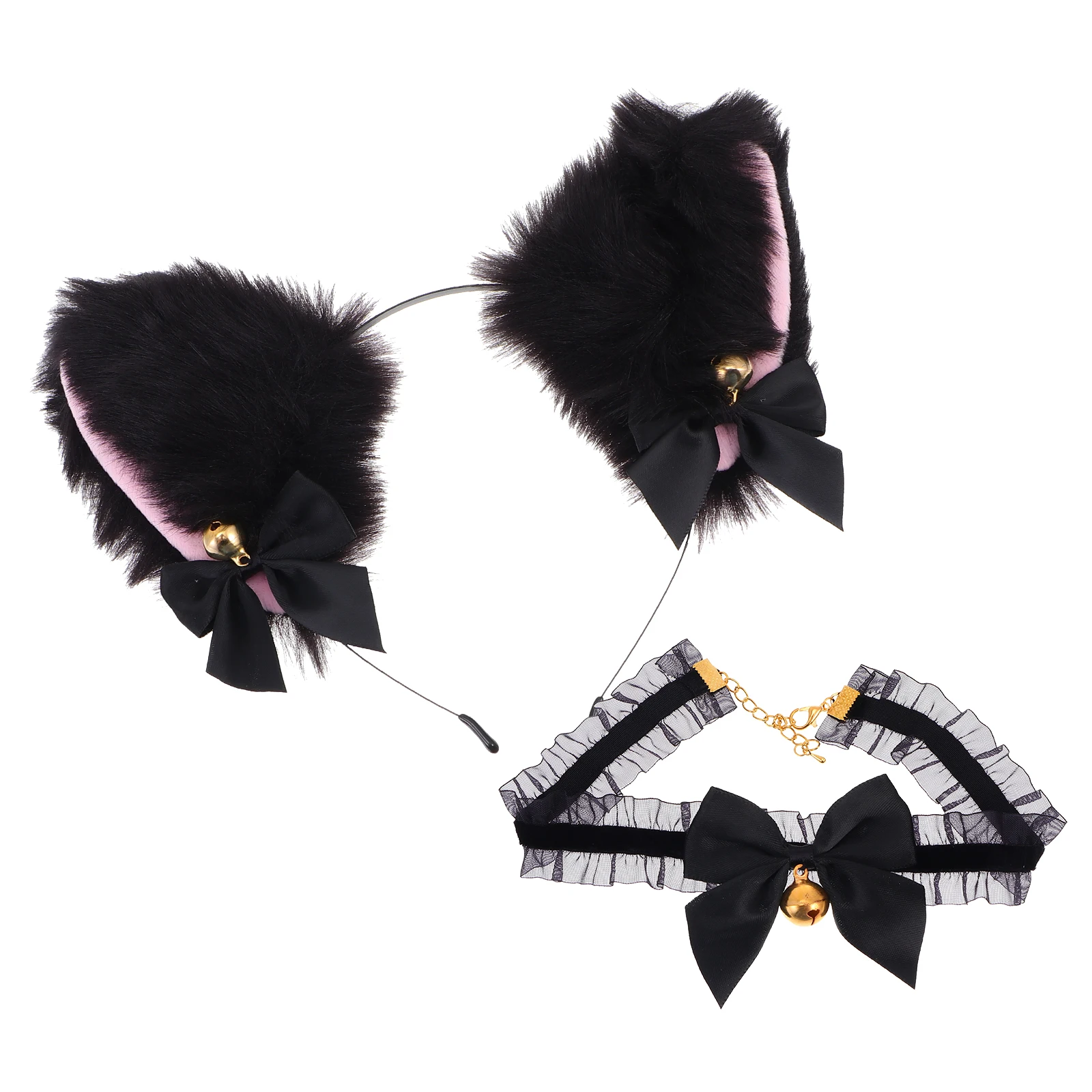 

1 set Festival Collar Prop Headband Bow Set Decorative Hairband Party Costume Supplies Creative Cosplay Accessories Styling Hair