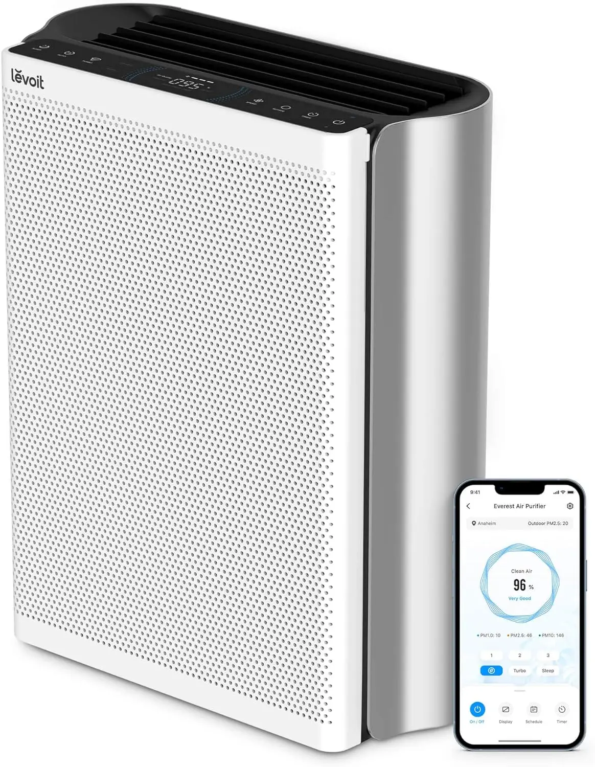 

Air Purifiers for Home Large Room with Washable Filter, 3-Channel Air Quality Monitor, Smart WiFi and Filter for Pet, Allergy