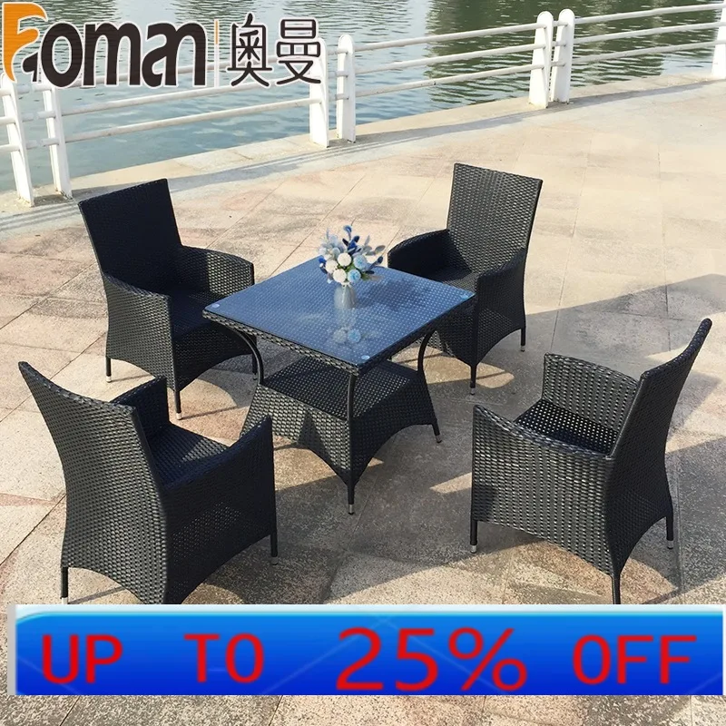 

LTT outdoor tables and chairs courtyard garden cafe leisure open-air waterproof sunscreen small tables and chairs