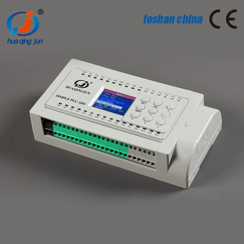 Huaqingjun 16DI 8DO Relay Output PLC 2AI 2AO 0-20mA 0-10V PLC for Analog Sensors